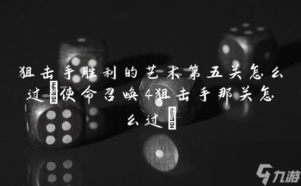 狙击手胜利的艺术第五关怎么过 使命召唤4狙击手那关怎么过 