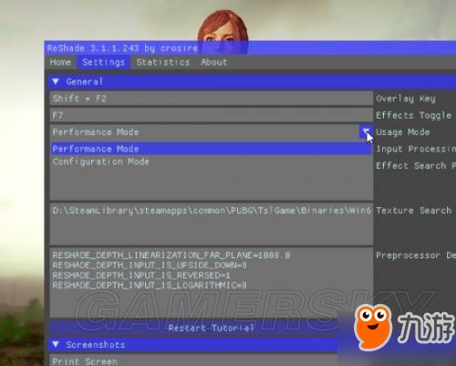 绝地求生1.0正式版Reshade用法图文介绍 Reshade怎么设置